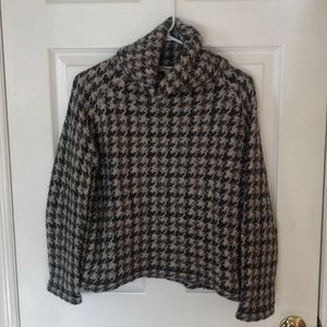 Madewell Gray Houndstooth Turtleneck Sweater S